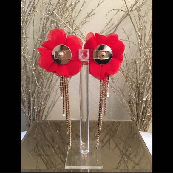 Red Flower Earrings❤️❤️ - Picture 2 of 4